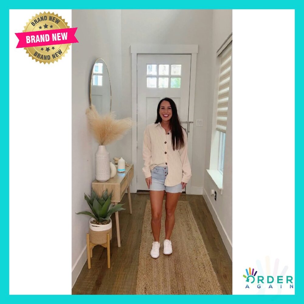 Corduroy Shacket Jacket Button Down Blouse Oversi… - image 8